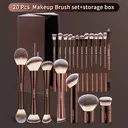 MAANGE Lot de 20 pinceaux à maquillage en aluminium de qualité professionnelle avec boîte de rangement image 9
