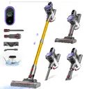 MONSGA MV3 Cordless Vacuum Cleaner, 45KPa 400W Stick Vacuum for Home, 50Mins Anti-Tangled Vacuum Cleaner with Charging Dock, Light-weighted Handheld Vacuum for Pet Hair/Carpet/Floor, LED Touch Display image 0