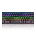 ET 60% kabelgebundene mechanische Gaming-Tastatur, QWERTY US-Layout, blaue Schalter, LED-Beleuchtung, 61 Tasten, ultra-kompakte Mini-Bürotastatur für PC/Mac/Xbox, leicht transportabel für Reisen – Schwarz image 0