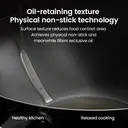 ochama  Premium Iron Wok, 32cm Non-stick Iron Pan, Stir-fry Pan, Frying Pan, Low Smoke, Compatible with Induction and Gas Stoves, Teflon-free Coating, Includes Lid, 32cm image 2