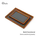 Oirlv Wood Square Flat Jewelry Display Organizer Tray Beige Microfiber Blank Tray Jewellery Jewelry Trays Luxury For Drawers Rings Display Earring Necklace Storage Display, 1pcs image 6