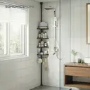 Ochama x SONGMICS 4-Tier Adjustable Shower Caddy, Corner Bathroom Shelf Organiser, for Shower Storage, Black image 2