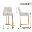 chairus Bar Stools Set of 2 Velvet Counter Chairs with Backrest Breakfast Bar Stools for Kitchen image 2