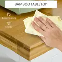 HOMCOM Kitchen Cart Storage Trolley Wooden Cabinet with Drawer Cupboard Towel Rail White image 4