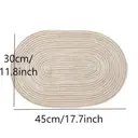 Lot de 6 sets de table ovales tressés 30 x 45 cm - Café au lait image 4