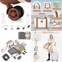 Kono Suitcase Lightweight ABS Hard Shell Carry-Ons Cabin Case Luggage Set with TSA Lock Luggage Sets with beauty case Included Duffels Bag & Toiletry Bag for TravelCream white image 3