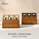 Oirlv Wooden Watch Box Storage Double-layer Jewelry Organizer Wrist Watch Storage Box Dust-proof Transparent Cover Jewelry Display Box image 3