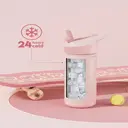 POWCAN by Meoky 18oz Single Spout Straw Sports Bottle - Pink image 1