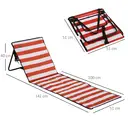 Outsunny Lot de 2 tapis de plage rembourré - matelas de plage - dossier inclinable multi-positions - sac de transport inclus - métal polyester blanc et rouge image 6