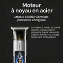 komingdon Tondeuse électrique professionnelle avec écran LED, rechargeable par USB, coupe précis pour cheveux et barbe des hommes, peigne de restriction inclus, idéal pour la maison, cadeau parfait pour la fête des pères ou les fêtes, argent image 2