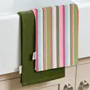 Dexam Tea Towels Striped 100% Cotton Green/Pink 2pcs image 3