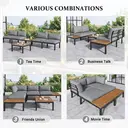 Garten-Lounge-Set (2 Zweisitzer, 2 Beistelltische, 1 Tisch), Grau image 5