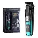 Komingdon Beard Trimmer For Men, All-in-One Men's Hair Clipper Hair Trimmer, Mustache Body Nose Ear Facial Cutting Shaver, Electric Razor Grooming Kit, USB Rechargeable  Cordless & Led Display, Holiday Gift For Him Father's Day Gift bule image 6