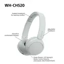 Sony WH-CH520 Wireless On-Ear Headphones (White) image 8