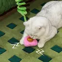 ZEZE Retro Telephone Shaped Pet Cushion, Soft Plush Cat Dog Mat (Pink/Green) image 3