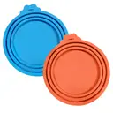 Vilscijon 2-Piece Set: Paw-Shaped Cat Can Opener & Sealing Lids for Cat Food Cans - Blue + Orange image 0