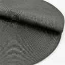 White Label BL Pearl PP Single-Color Placemat Black，Set of 6 Round Braided Placemats Table Mats for Dining Tables Washable Non-Slip Place Mats 15 inch for Home Decoration image 5