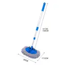 Blue Chenille Window Cleaner with 3-Section Telescopic Aluminum Pole 51.5-110cm, 26x17.5cm Head image 5