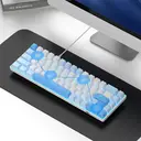 MageGee MK-Box 60% Mechanical Keyboard, QWERTY US layout, MK-Box LED Backlit Compact 68 Keys Mini Wired Office Keyboard with Red Switch for Windows Laptop PC Mac - Sky Blue image 9