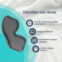 Masque de sommeil Zoesmien ZSM2324, conception stéréo 3D, blocage complet de la lumière, matériau en soie de mûrier + fibre de polyester, remplissage en mousse à mémoire de forme, ajustement flexible de l'arête nasale, masque domestique doux et respirant – Gris image 5