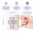 Alphynix 1PC He is Risen Mug, 11oz Easter Christian Gift with Cross Design and Pink Bow, Religious Scripture Cup for Easter Celebration, Church Gift, Bible Verse Matthew 28:6, Inspirational Ceramic Coffee Mug image 7
