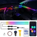 Dreamcolor Acrylic Interior Car LED Strip Light with Wireless APP, RGB 6 in 1 with 175 inches 600 LEDs Fiber Optic Car Ambient Lighting Kits, Sound Active Function LED Strip for Car Accessories image 0