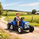 HOMCOM Kids Electric Car, 12V Electric Ride on Tractor and Trailer with Detachable Trailer Remote Control, USB, Horn, Lights, image 4