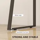 HOMCOM Computer Desk, Writing Desk with Metal Legs, Cabinet, Drawerand Adjustable Shelf, Work Table for Study Home Office, 135L x 60W x 75H cm, Natural Wood Finish image 5