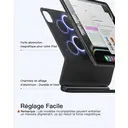 Inateck Housse Clavier magnétique pour iPad Air 11" M4/M3/M2, Air 5e/4e gen 10,9", Pro 11" (1re-4e gen) : Support Cantilever Flottant, rétroéclairage 7 Couleurs et trackpad, AZERTY image 5