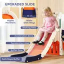 AIYAPLAY Kids Slide, 5 in 1 Toddler Slide Set with Basketball Hoop, Outdoor & Indoor Frog Theme Playset with Climbing Frame, Telescope, Storage Box for Toddlers Ages 1-3, Orange image 8