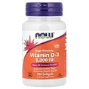 NOW Foods Vitamin D3 5000IU Immune Support Softgels - 240 Softgels image 0