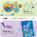 Ohuhu Marqueurs de Peinture Acrylique Double Pointe, 36 Couleurs, Haute Opacité, Pointes Pinceau et Ronde image 5