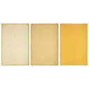 Atmosphera Lot de 3 torchons imprimés jaune ocre - 45 x 70 cm image 0