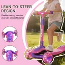 Neuleb YFQ Kids Kick Scooter, LED Lighted Wheels and 4 Adjustable Height Handlebars, Lean-to-Steer & Widen Anti-Slip Deck, 3 Wheel Scooter for Boys & Girls Ages 3-10 and up to 30 Kg image 3