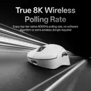 RAPOO VT3 MAX Wireless Gaming Mouse， True 8K Wireless Polling Rate， 53g Lightweight， Up to 750 Hr Battery， Nordic nRF54L15 MCU， 120-Million Optical Switch， 10 Programmable Buttons， Macro Enabled - White image 6