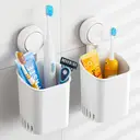 TAILI Suction Toothbrush Holder 2 Pack, Tumblers Replacement Shower Toothbrush Holder for Wall, Powerful Toothpaste Toothbrush Suction Cup, Self-draining Shower Razor Holder, Kitchen Tableware Holder image 0