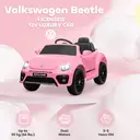 AIYAPLAY Volkswagen Beetle Licensed Ride on Car, 12V Kids Electric Car with Remote Control, 4 Spring Suspension Wheels, Soft  image 3