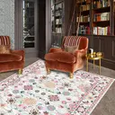 Boho Vintage Floral rugs, Non - Slip, Persian - Style Ornate Pattern, Soft & Durable, Ideal for Entryway, Adds Elegant Charm to Home Decor,pink,59.8*83.8inch image 3
