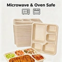 Ruibamboo disposable bamboo fiber tray 43oz 5-comp
50pack image 2