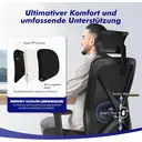 Fauteuil de Bureau Ergonomique avec Accoudoirs Réglables, Soutien Lombaire Confort en Éponge Naturelle et Appui-Tête, Chaise de Direction Pivotante avec Fonction Bascule, Charge Maximale 150 kg image 1