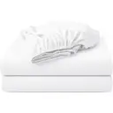 LeBonsoir Drap-housse 90 x 190 cm, hauteur de poche 30 cm, 100 % coton, bords élastiques anti-effilochage - Blanc image 1