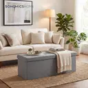 Ochama x SONGMICS Storage Chest, Storage Ottoman Bench, 38 x 110 x 38 cm, for Living Room, Bedroom, Entryway, Light Grey image 3