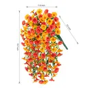 Yuejia Lot de 4 bouquets suspendus de fleurs artificielles en soie pétunia orange et jaune - 76 cm image 2