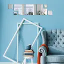 7pcs PVC mirror stickers, interlocking diamond-shaped mirror stickers, multi-piece pack of silver mirrors, self-adhesive high-definition living room mirror, entryway bathroom personalized artistic decorative mirror (4.8-16.5cm) image 3