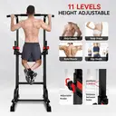 Pooboo C966S Power Tower Dip Station Pull Up Bar for Fitness Home Gym Workout,Multi-Function Adjustable Height Fitness Strength Training Exercise Equipment image 3