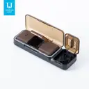 JORDAN&JUDY Small Pill Organizer Portable Mini Daily Pill Case Tablet Cutter Storage Box 1 pc Brown image 0