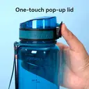 JORDAN & JUDY Tritan Sports Water Bottle with Handle, Pure Black, 1000ml Large Capacity image 6