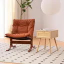 GRAVFORCE Bedside Table Set of 2 Modern Side End Table with Drawers Slim Bedside Tables for Bedroom Living Room Solid Wood Legs 1 Drawer image 3