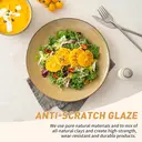 Dafuceramic Plates and Bowls Sets, 12 Pieces Modern Stoneware Dinnerware Set for 4 Kitchen Dinner Set Ceramic Dishware Dishes Set Microwave and Dishwasher Safe (Maize Yellow) image 3