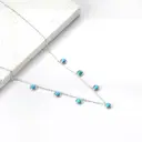 Silver Tone Stainless Steel Station Necklace with Blue Turquoise, 40+5cm Boho Charm Choker image 1